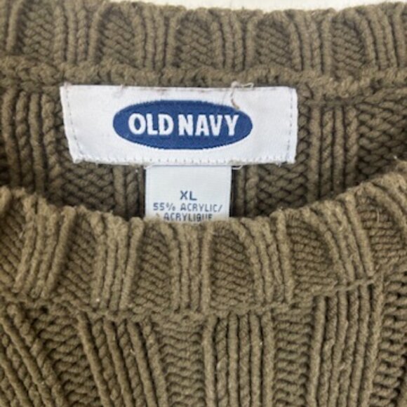 Old Navy Mens Sweater Green with Sleeve Stripe Size XL - Picture 2 of 3